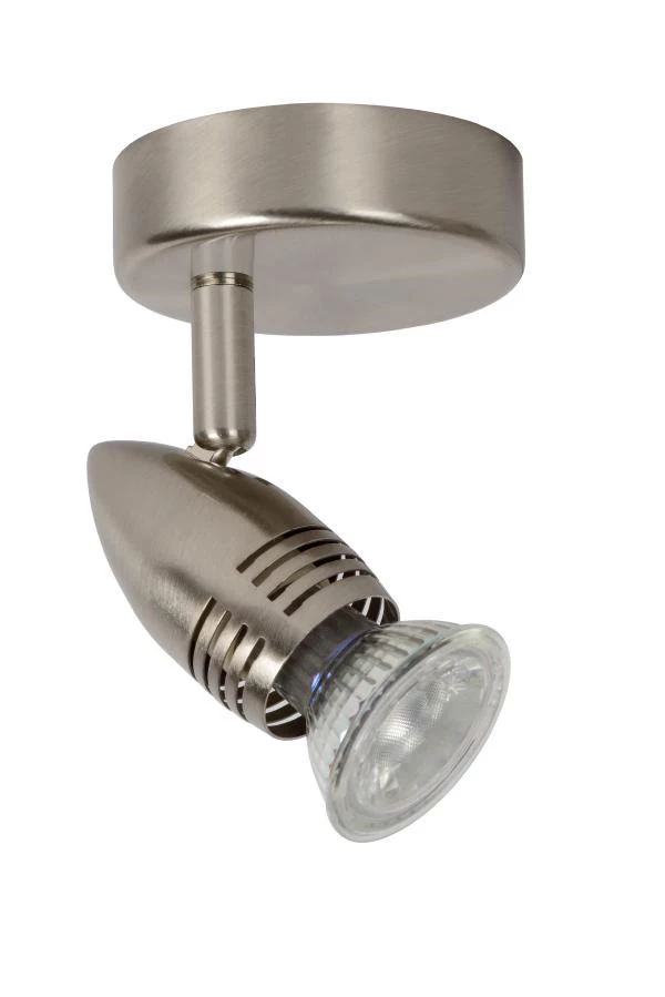 Lucide CARO-LED - Spot plafond - Ø 9 cm - LED - GU10 - 1x5W 2700K - Chrome Dépoli - UIT